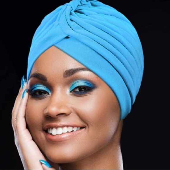 Turban /bracelets/earings set pink - Picture 2 of 3